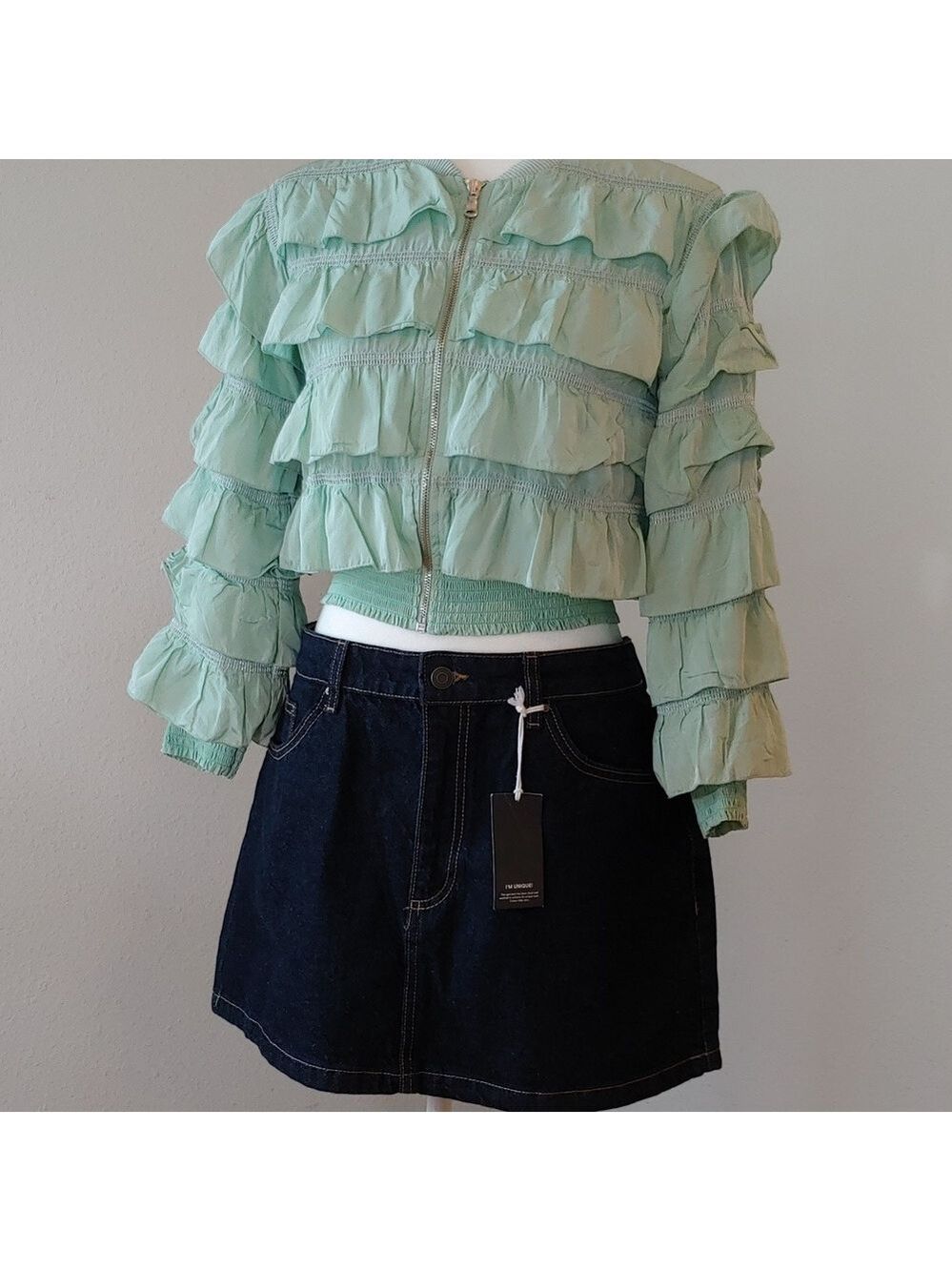 Cotton-On Women's Cotton Dark Denim Mini Skirt size 32/12 NWT